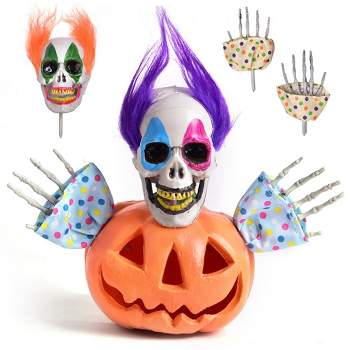 Nifti Nest Halloween Skeleton Clowns with Stakes, 6 pcs
