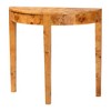 bali & pari Jihan Real Burl Wood Half Moon Console Table Light Mappa Burl - 3 of 4