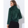 INSPIRE CHIC Women's Autumn Winter Cropped Notch Lapel Faux Fur Fluffy Jacket - 4 of 4