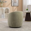 25.60"Chenille Fabric 360° Swivel Accent Armchair Barrel Chair With Black Powder Coating Metal Ring,Yellow - 4 of 4
