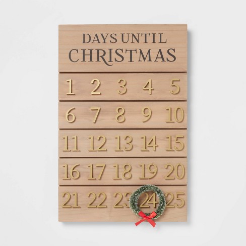 17 X 11 Christmas Countdown Advent Calendar Dark Wood Threshold Target