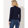 Allegra K Women's Casual Stand Collar Open Front Long Sleeve Button Decor Jacket - 3 of 4
