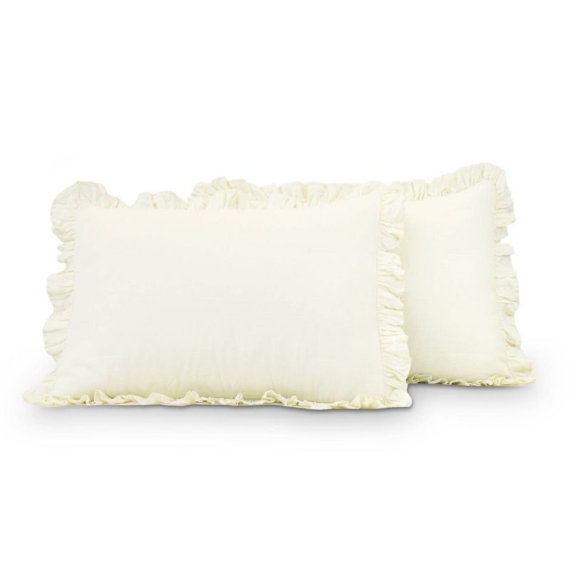 3pc Belgian Flax Prewashed Linen Rich Cotton Blend Bedspread Set - Lush Décor, 6 of 13