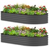 Outsunny 2PCS Galvanized Raised Garden Bed, 7' x 3' x 1' Raised Beds for Gardening with Metal Plant Stakes - 4 of 4
