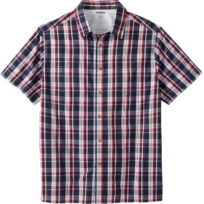 KingSize Short-Sleeve Plaid Sport Shirt