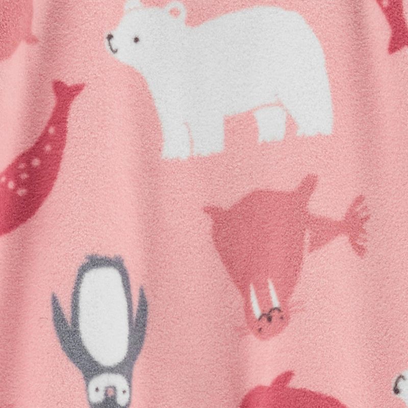 Carter's Just One You®️ Baby Girls' Sea Animals Fleece Footed Pajama - Rose Pink , 4 of 6
