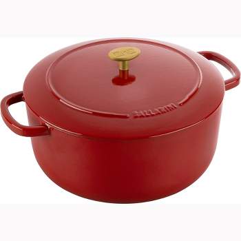 Cast Iron Bella Dutch Oven 2.75 Qt Red enamel pot with lid stew pot stock  pot