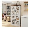 Modern Tall Storage Cabinet With Glass Doors and 4 Layers Adjustable Shelves, Freestanding Kitchen Pantry Storage Cabinet - 3 of 4