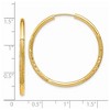 Black Bow Jewelry 2mm x 34mm 14k Yellow Gold Satin Diamond-Cut Endless Hoop Earrings - 4 of 4