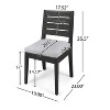 Janey 2-piece Acacia Wood Patio Dinning Chair, Armless Chairs with Cushions, Outdoor Furniture - Maison Boucle - 3 of 4