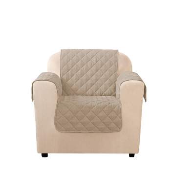 Microfiber Non-Slip Chair Furniture Protector Taupe - Sure Fit
