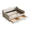 Kumasinova Twin/Full Size Daybed with 2 Storage Drawers,Fabric Upholstered Sofa Bed with Button Tufted Back & Piped Arms for Living Room,Bedroom - 2 of 4