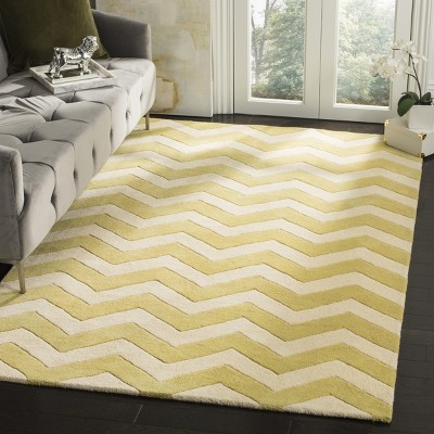 Ivory and Light Gold Handmade Tufted Wool Rug, 2' x 3'