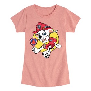 Girls' - Paw Patrol - Marshall Fire Fighter Sketch Fitted Short Sleeve Graphic T-Shirt - 1 of 4
