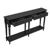 Gulches Retro Entryway Console Table - 4 Drawers, Open Shelf, Black, for Entryways, Living Rooms, Hallways - 2 of 4