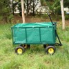VisioGear Outdoor Serving Carts, Garden Flower Cart with Cloth Bag, Garden Cart with Removable Handle, Green & Black, 44.4"*20.4"*40.3 - 2 of 4
