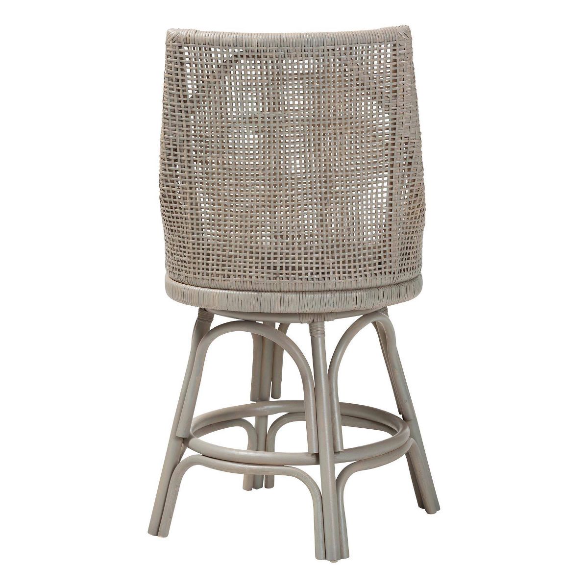 bali & pari Bella Swivel Rattan Counter Stool with Cushion French Gray - thumbnail 3