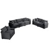 3-Piece Corduroy Deep-Seat Sofa Set with Modular Design - 4 of 4
