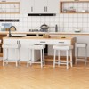 2/4 Bar Stool Set, 24 Inch PU Leather Bar Stool with Heavy Duty Metal Legs, Thick Saddle Seat, Kitchen Island Breakfast Stool - 4 of 4