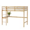 Dolonm Twin High Loft Bed with Built-in Desk, Safety Guardrail & Ladder, Rubber Wood, 78.6"L x 43.4"W x 66.5"H - 2 of 4