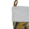Northlight 21.5" Tree Print Camouflage with Pocket and White Cuff Christmas Stocking - 3 of 4