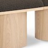 brown boucle fabric/natural finish