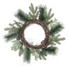 Transpac Artificial 22 in. Multicolor Christmas Frosted Evergreen Wreath - 3 of 4