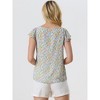 INSPIRE CHIC Women's Chiffon Ruffle Sleeve Square Neck Floral Print Blouse - 4 of 4