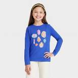 Girls' 'Gemstones' Long Sleeve Graphic T-Shirt - Cat & Jack™ Bright Blue