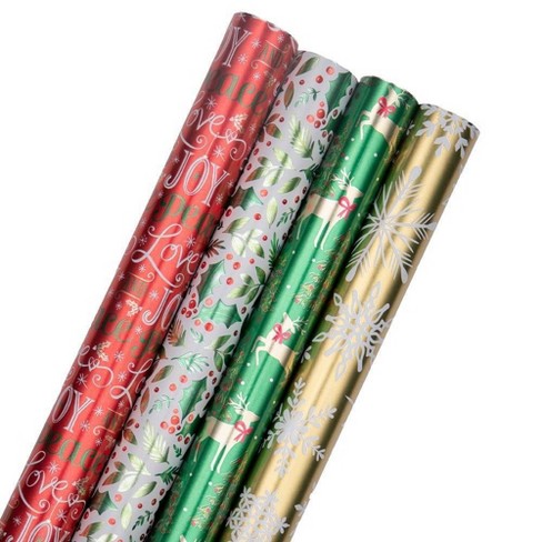 Jam Paper & Envelope 4ct Holographic 'merry Christmas' Gift Wrap