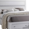84" Queen Bed Naima Bed White - Acme Furniture: Faux Leather Upholstered, Wood Frame, Built-In Drawer - 3 of 4