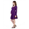 Maternity Long Sleeve Knee Length Skater Dress - 24seven Comfort Apparel™ - 2 of 4