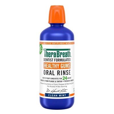 Therabreath Healthy Gums Mouthwash Clean Mint - 33.8 Fl Oz : Target