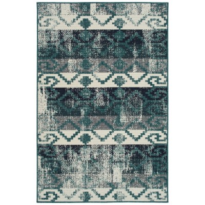 LunaLulinlk Modern, Geometric, Textured Cut Pile 1'11" x 3'7" Rectangle Throw Rug
