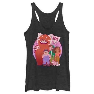 Women's Turning Red Too Cute Group Pose Racerback Tank Top