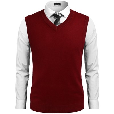 COOFANDY Men's Sleeveless V Neck Pullover Sweater Slim Fit Casual Argyle Sweater Vest
