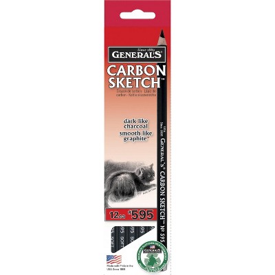 General's Non-Toxic Round Carbon Sketch Pencil, 4B Soft Tip, Black, pk of 12