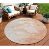 Copper Beige And Silver Abstract Washable Indoor Outdoor Area Rug - 2 of 4