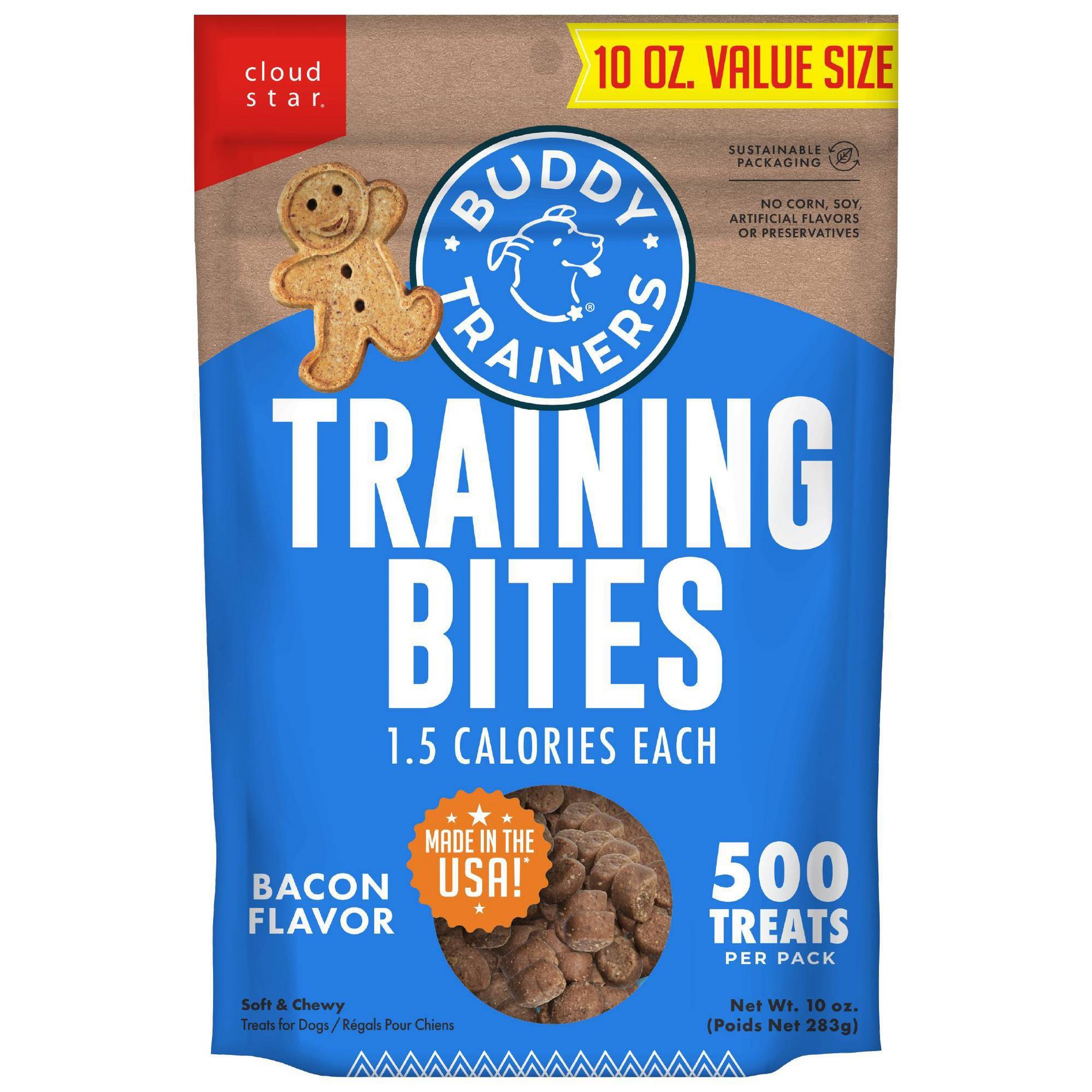 Buddy Biscuits Training Bites Bacon Dry Dog Treats - 10oz