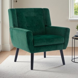 Modern Accent Chair with Curved Back and Padded Seat - 1 of 4