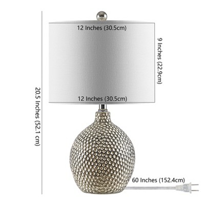 Breeda 20.5" Silver Ceramic Table Lamp with White Drum Shade
