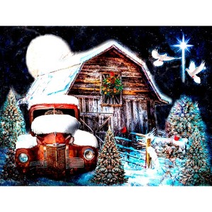 Sunsout Christmas Night at the Farm 300 pc  Christmas Jigsaw Puzzle 30165 - 1 of 4