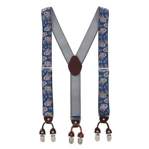 CTM Men's 1.375 Inch Wide Paisley Print Double Clip-End Suspenders - 1 of 4