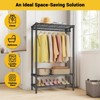 Heavy Duty Clothes Garment Racks Closet Organizer Portable Clothing Racks for Hanging Coat With Shelves Wardrobe - 4 of 4