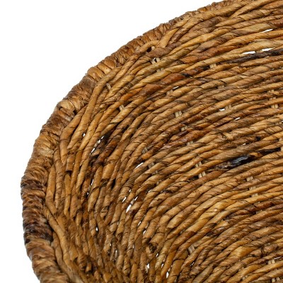 Natural Rattan and Dark Steel Geometric Papasan Accent Chair