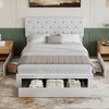 VECELO Queen/Full/Twin Upholstered Platform Bed Frame with Button Tufted Adjustable Headboard - 4 of 4