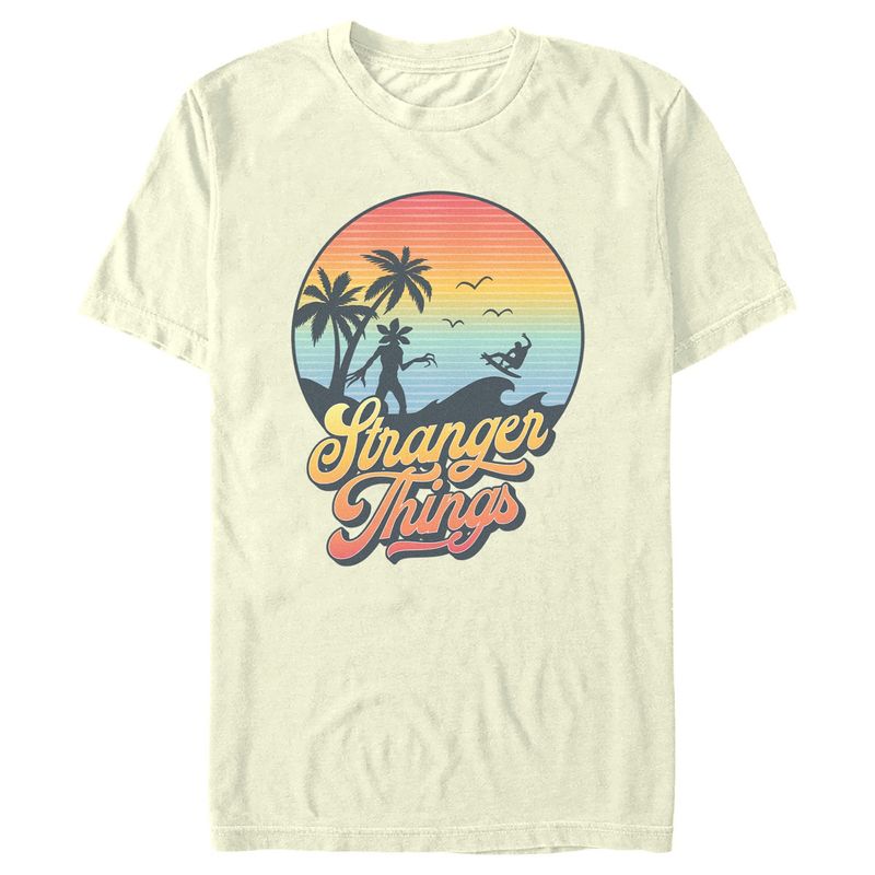 Men's Stranger Things Retro Demogorgon at the Beach T-Shirt, 1 of 5