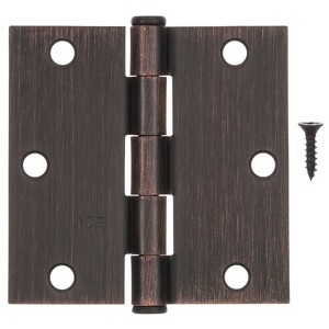 Hampton 3-1/2 in. L Oil Rubbed Bronze Residential Square Corner Door Hinge 12 pk - 1 of 1