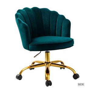 Belanda  Modern Velvet Task Chair with Golden Base and Tufted Back for Living Room and Office Room | KARAT HOME - 1 of 4