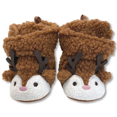 Image of Baby Reindeer Crib Shoes - Cat & Jack™ Brown 0-3M